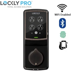 Lockly - PGD728FVB - Secure PLUS Fingerprint Biometric Electronic Deadbolt - Keypad - Bluetooth App Controlled - Venetian Bronze