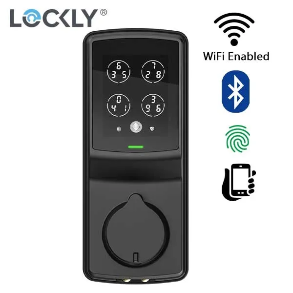 Lockly Pro GUARD- PGD728WP - Secure PRO Biometric Electronic Deadbolt - Fingerprint Reader - Bluetooth - Wi-Fi Hub - Fire Rated - Matte Black