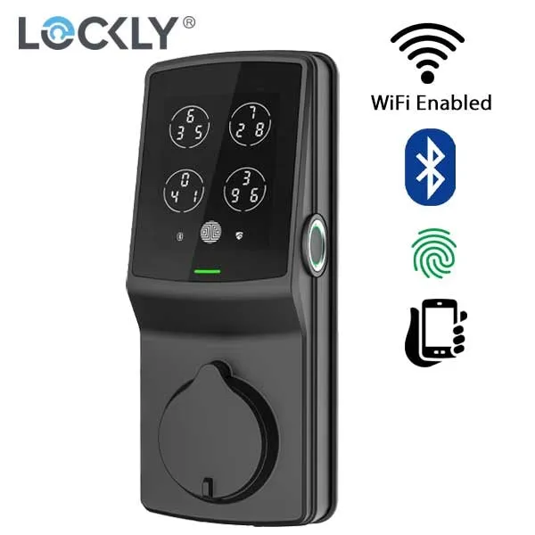 Lockly Pro GUARD- PGD728WP - Secure PRO Biometric Electronic Deadbolt - Fingerprint Reader - Bluetooth - Wi-Fi Hub - Fire Rated - Matte Black