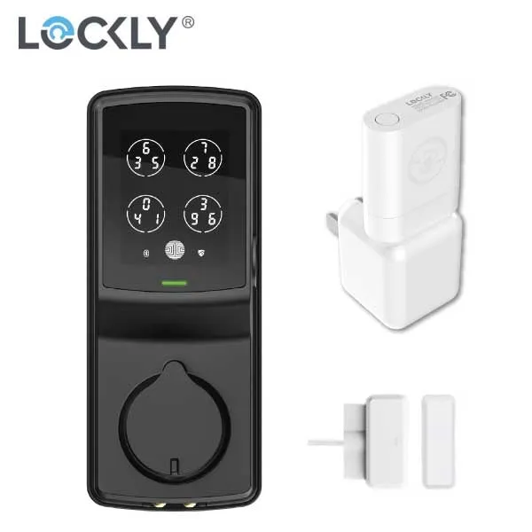 Lockly Pro GUARD- PGD728WP - Secure PRO Biometric Electronic Deadbolt - Fingerprint Reader - Bluetooth - Wi-Fi Hub - Fire Rated - Matte Black