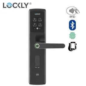 Lockly Pro - PGD829AFMB - Quote Series - Secure Lux - Mortise Smart Lock  - Fingerprint Reader - RFID Card - Bluetooth - Matte Black