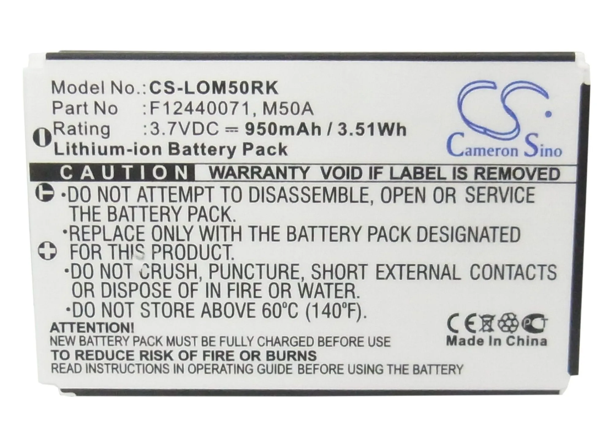 Logitech Dinovo Mini & Edge Battery Replacement for 190304-2004, F12440071