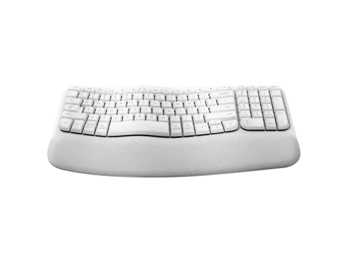 Logitech Wave Keys- A wireless ergonomic keyboard with a cushioned palm rest, for natural, feel-good typing throughout the day.