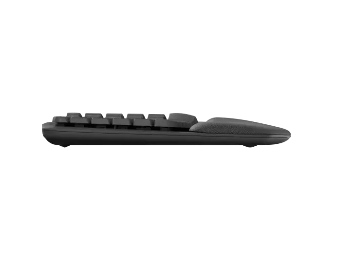 Logitech Wave Keys- A wireless ergonomic keyboard with a cushioned palm rest, for natural, feel-good typing throughout the day.