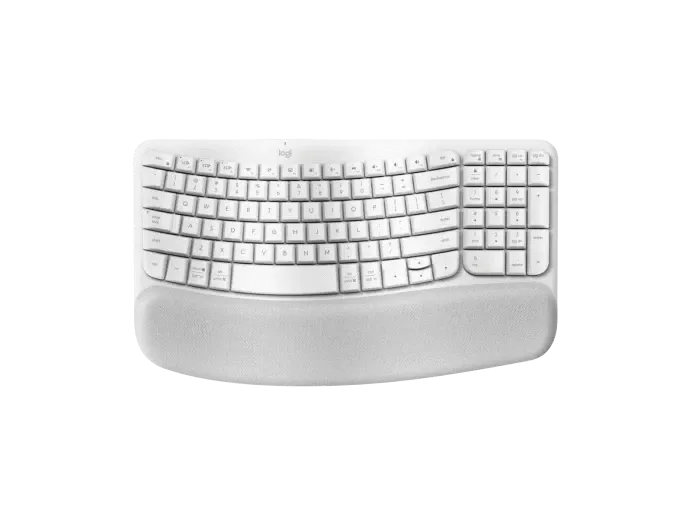 Logitech Wave Keys- A wireless ergonomic keyboard with a cushioned palm rest, for natural, feel-good typing throughout the day.