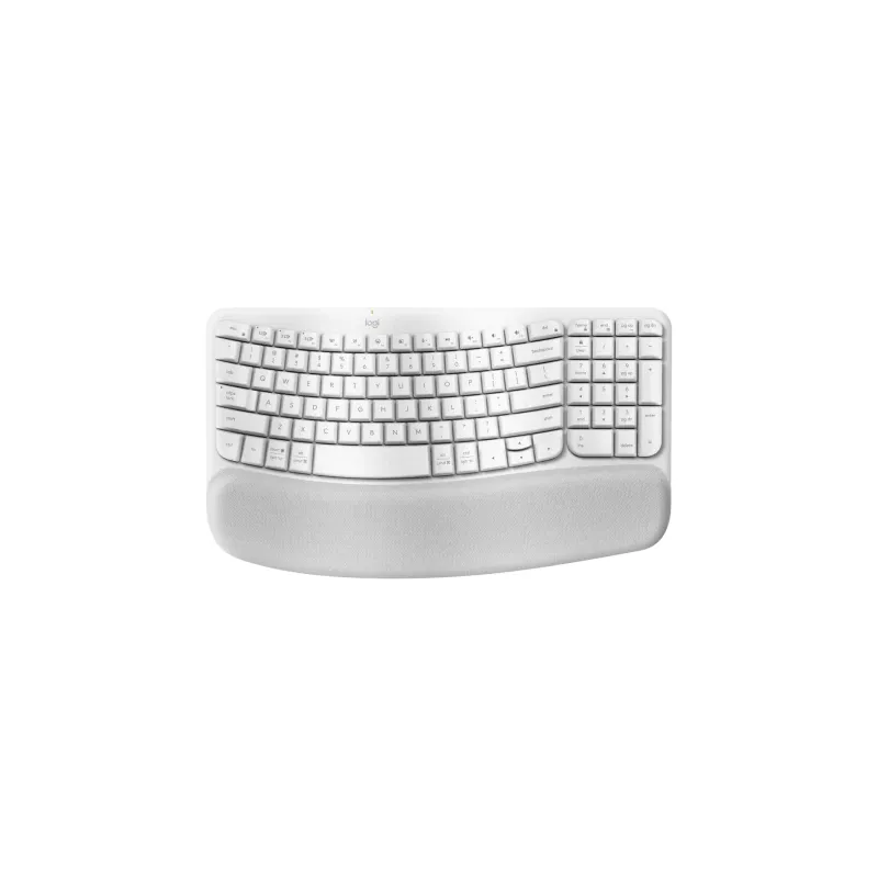 Logitech Wave Keys- A wireless ergonomic keyboard with a cushioned palm rest, for natural, feel-good typing throughout the day.