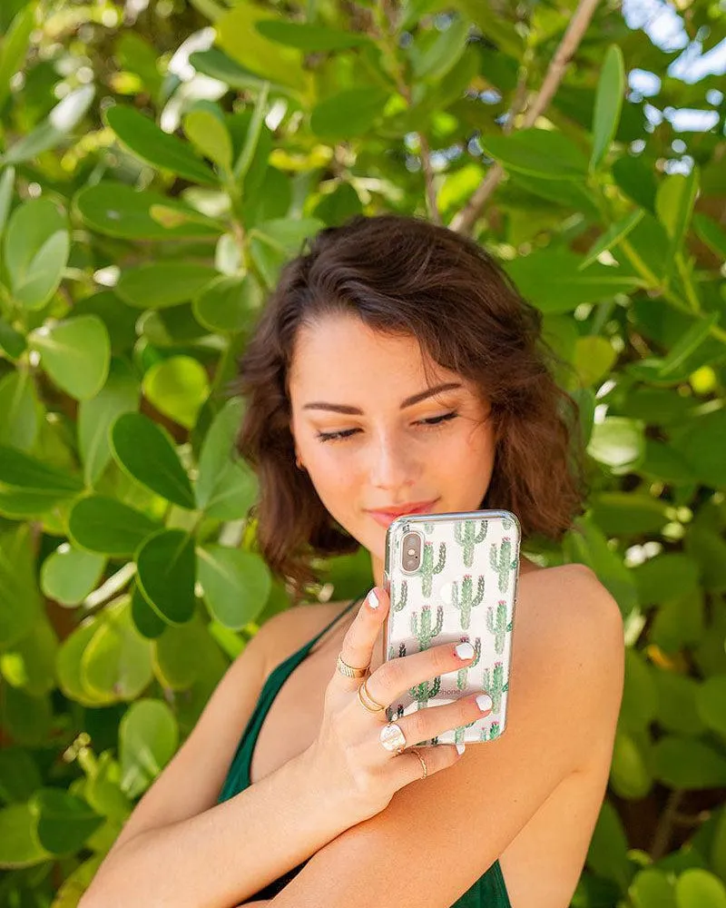 Lookin' Sharp | Cactus Patterned Clear Floral Case