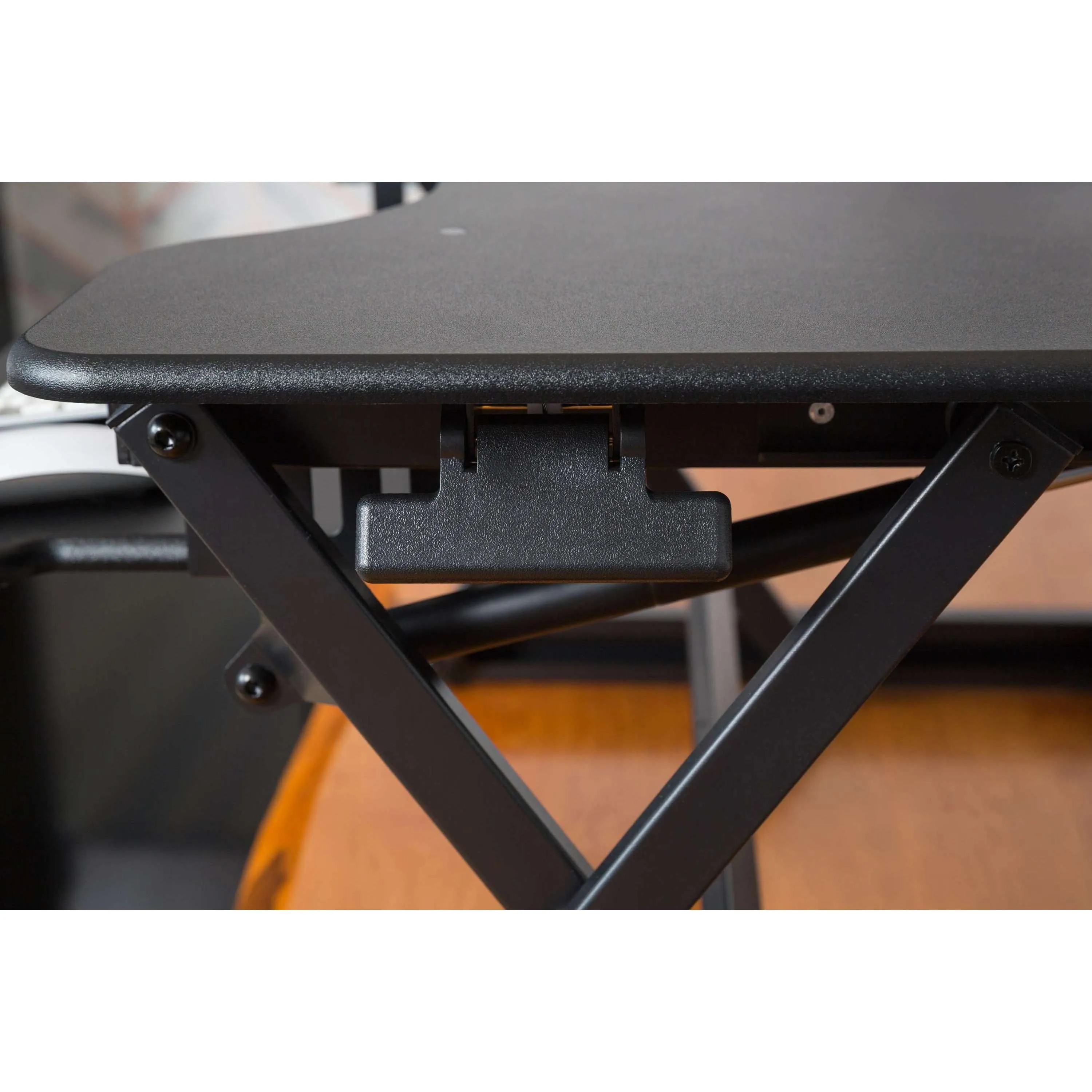 Lorell/Rocelco 32” Height-Adjustable Dual Monitor Standing Desk Converter | Retractable Keyboard Tray | R EADRB2, Black