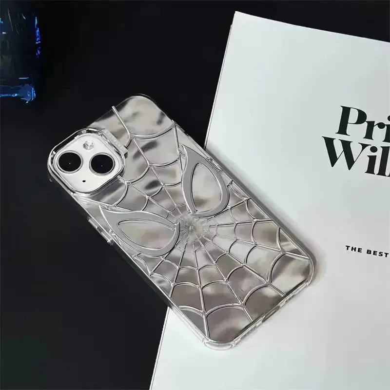 Luxurious Spiderman 3D Silver Phone Case (For iPhones)