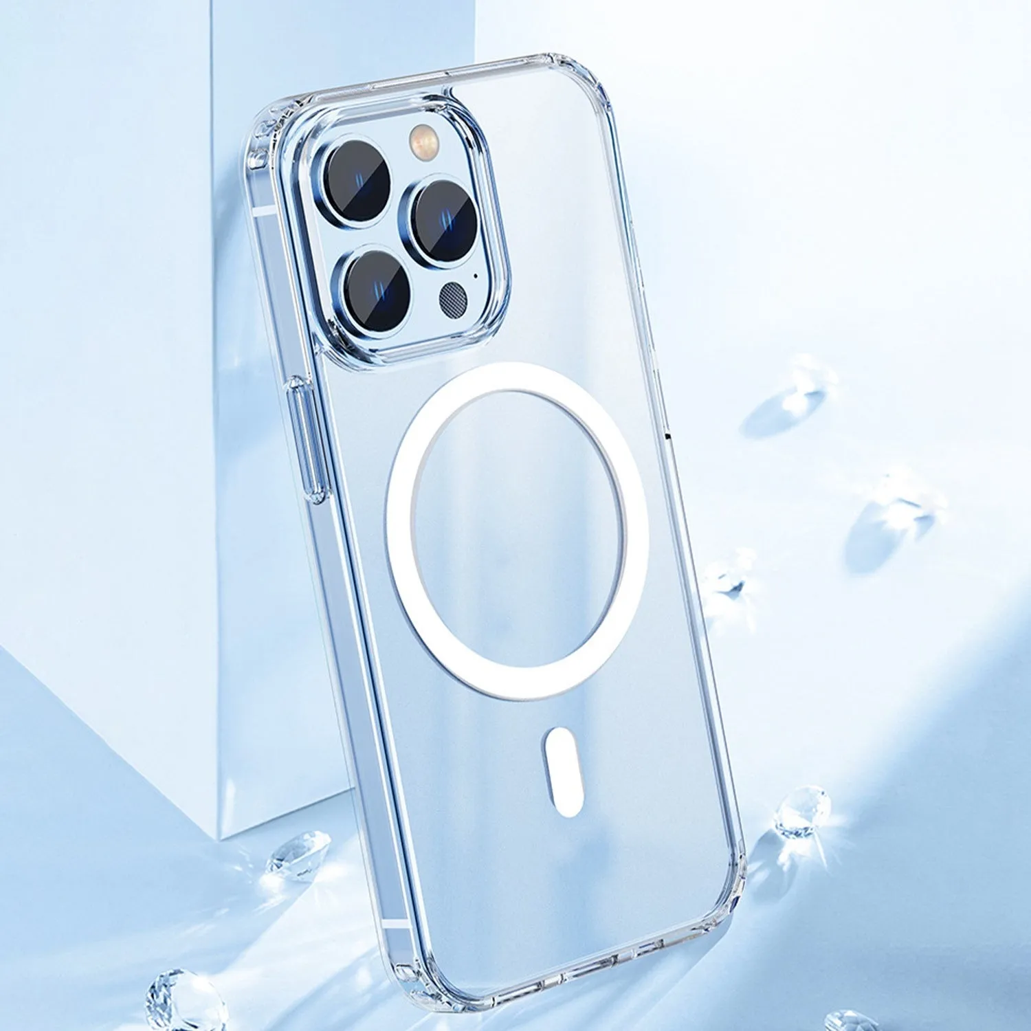 Magnetic Clear Phone Case Shockproof Transparent Phone Cover