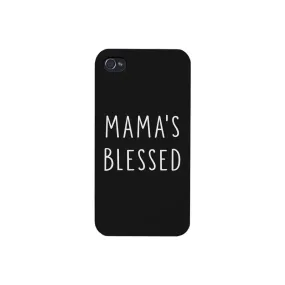 Mama's Blessed Black Phone Case Unique Graphic Gift For New Moms