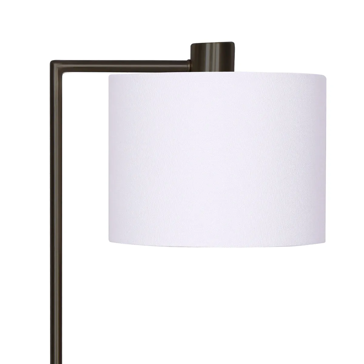 Metal Task Lamp with USB, White Shade, Bronze Finish, Sarantino