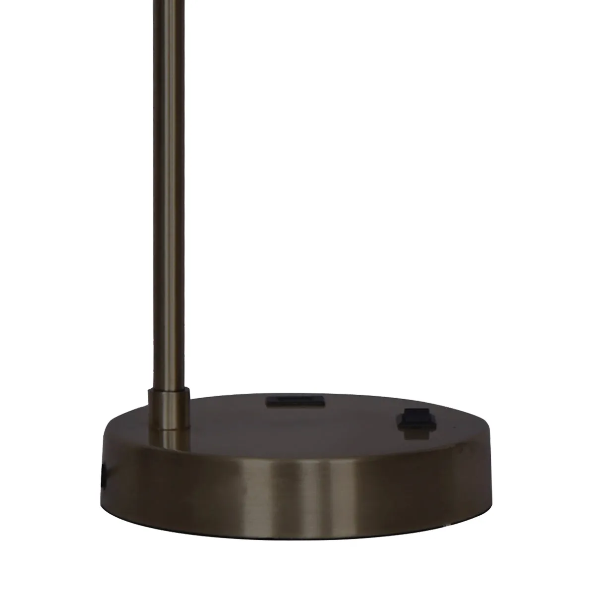 Metal Task Lamp with USB, White Shade, Bronze Finish, Sarantino