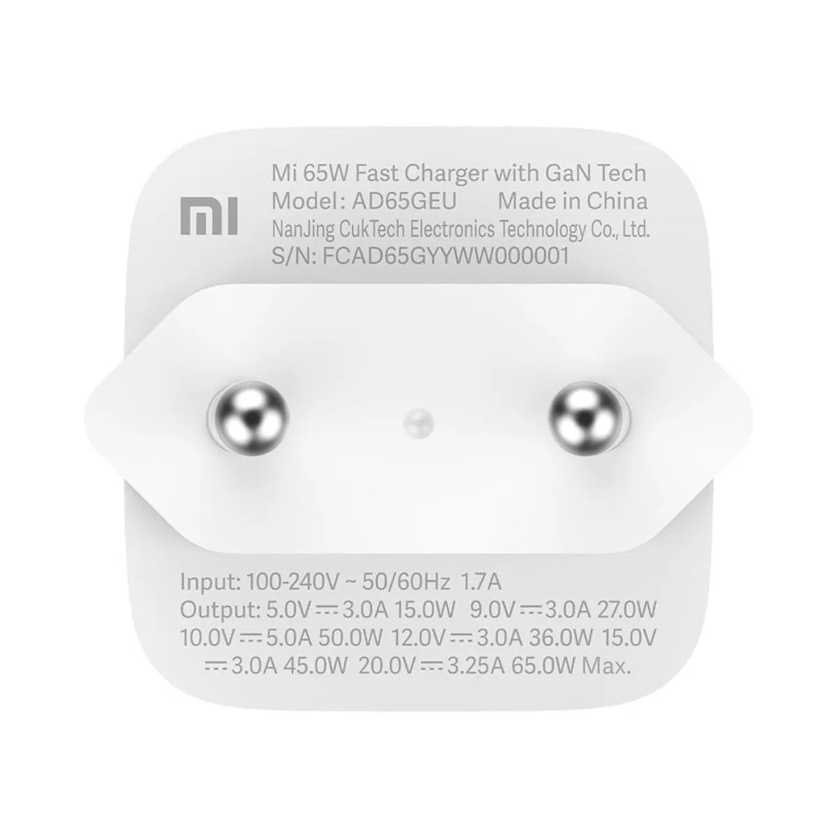 Mi 65W Fast Charger Withh Gan Tech White