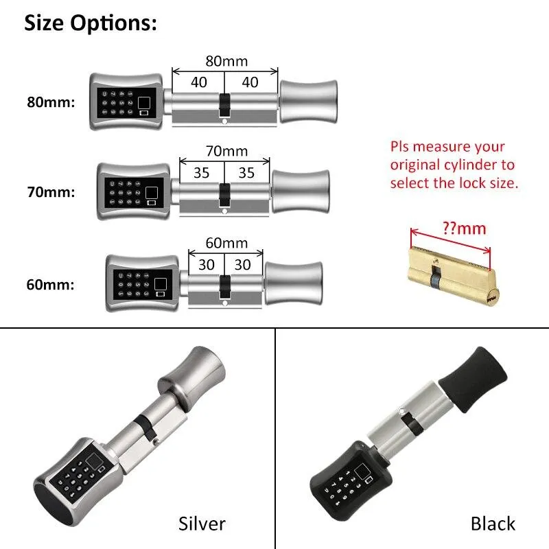 Multi-functional Biometric Cylinder Smart Door Lock