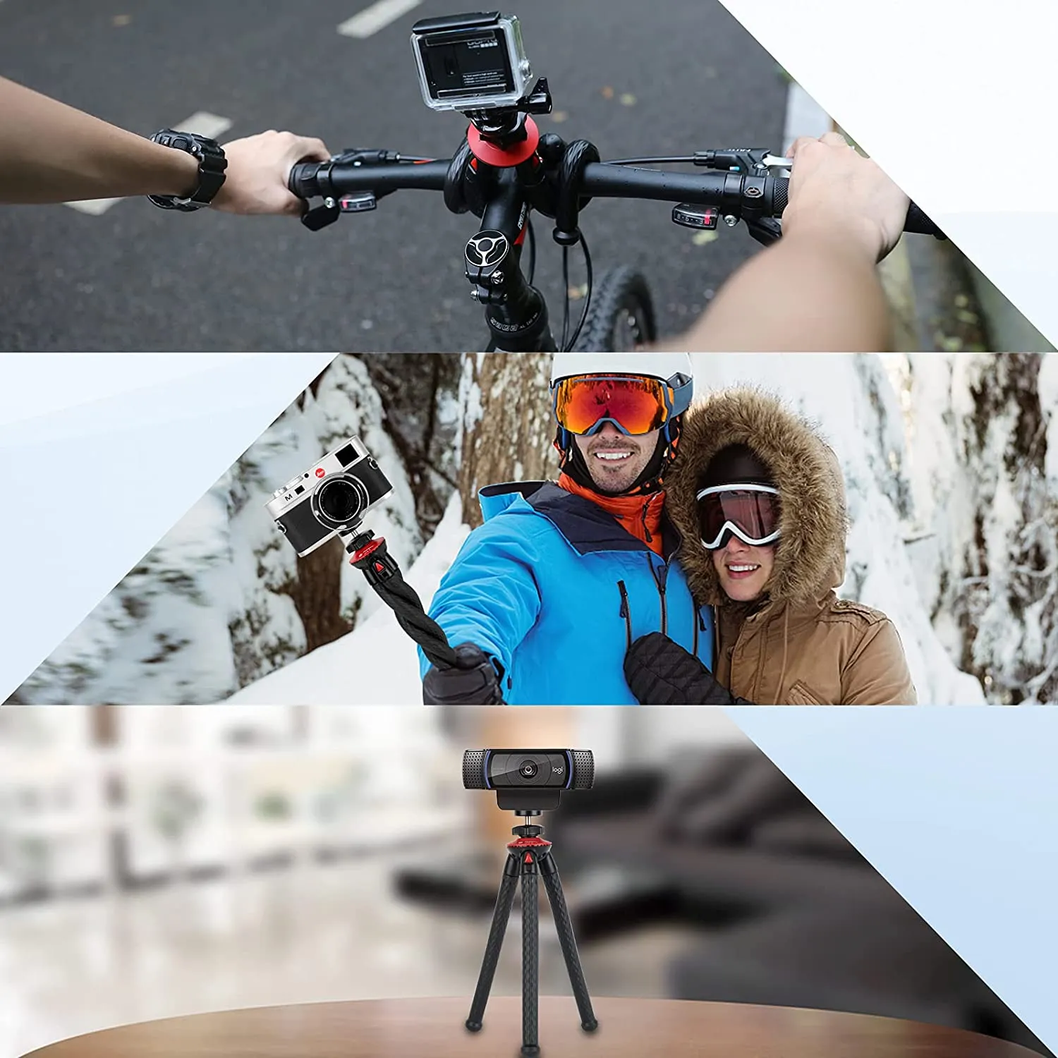 NexiGo Flexible Tripod Stand for Camera/Phone/Webcam