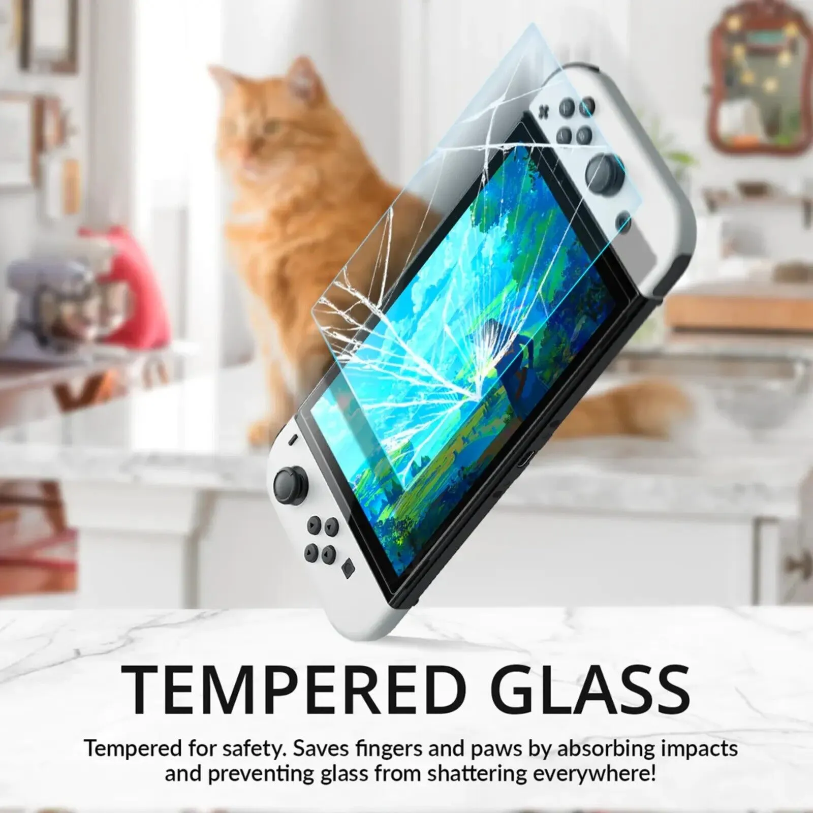 Nintendo Switch OLED Screen Protector Tempered Glass 9H Hardness