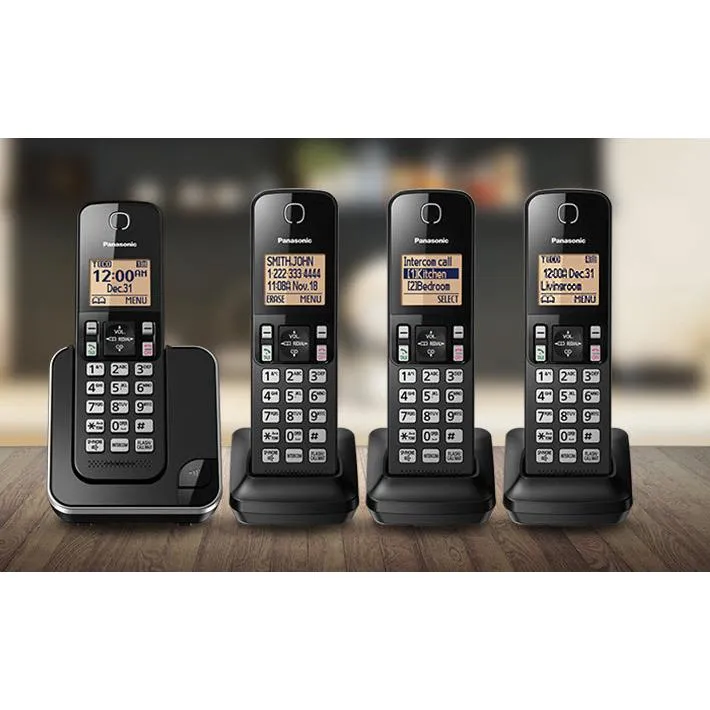 Panasonic Digital Cordless Phone System with 4 Handsets KXTGC384B