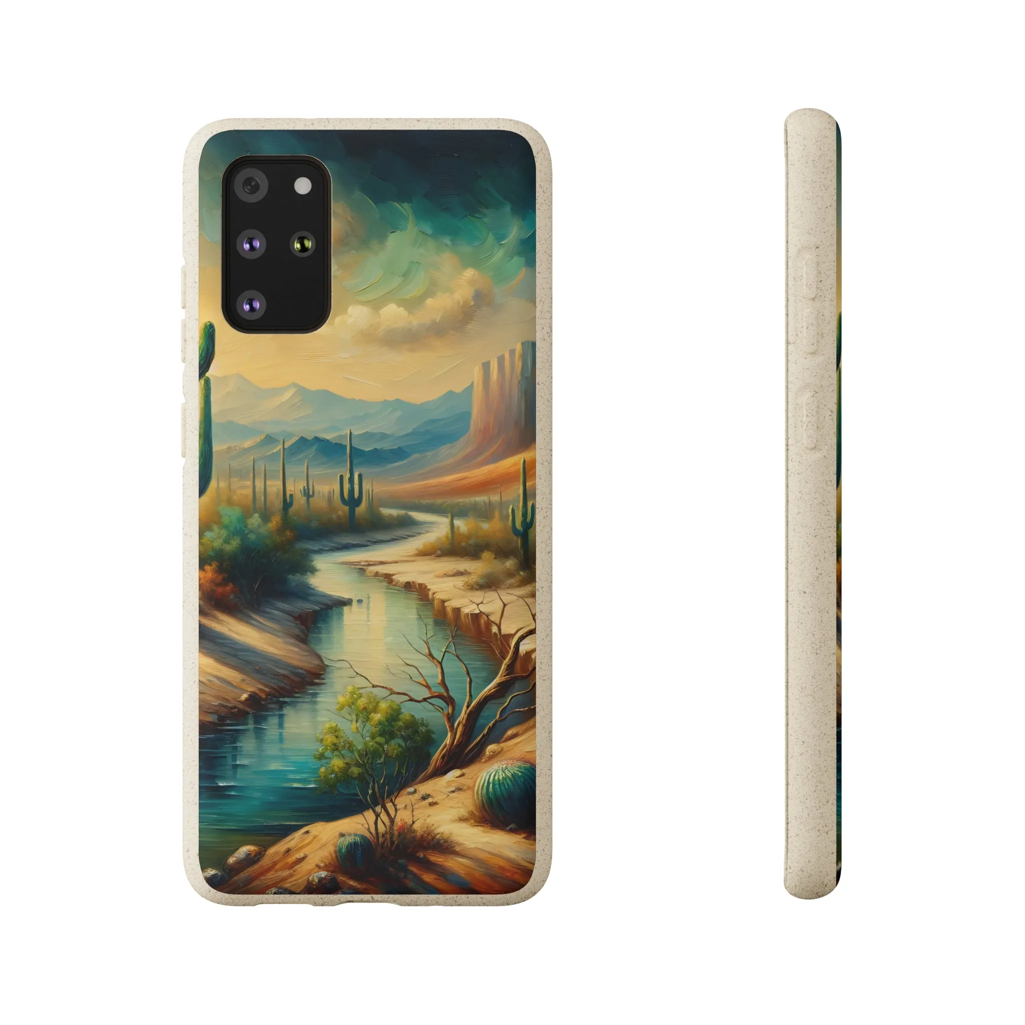 Phone Cases, Scenic River Mountain Desert Scene Midwest, Eco-Friendly, iPhone Samsung, All Models Available, Biodegradable Case