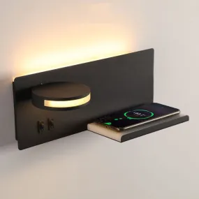 Phone Holder Wall Lamp with USB/Wireless charging