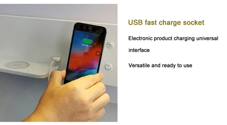 Phone Holder Wall Lamp with USB/Wireless charging