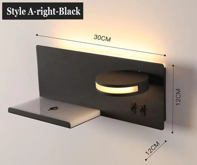 Phone Holder Wall Lamp with USB/Wireless charging