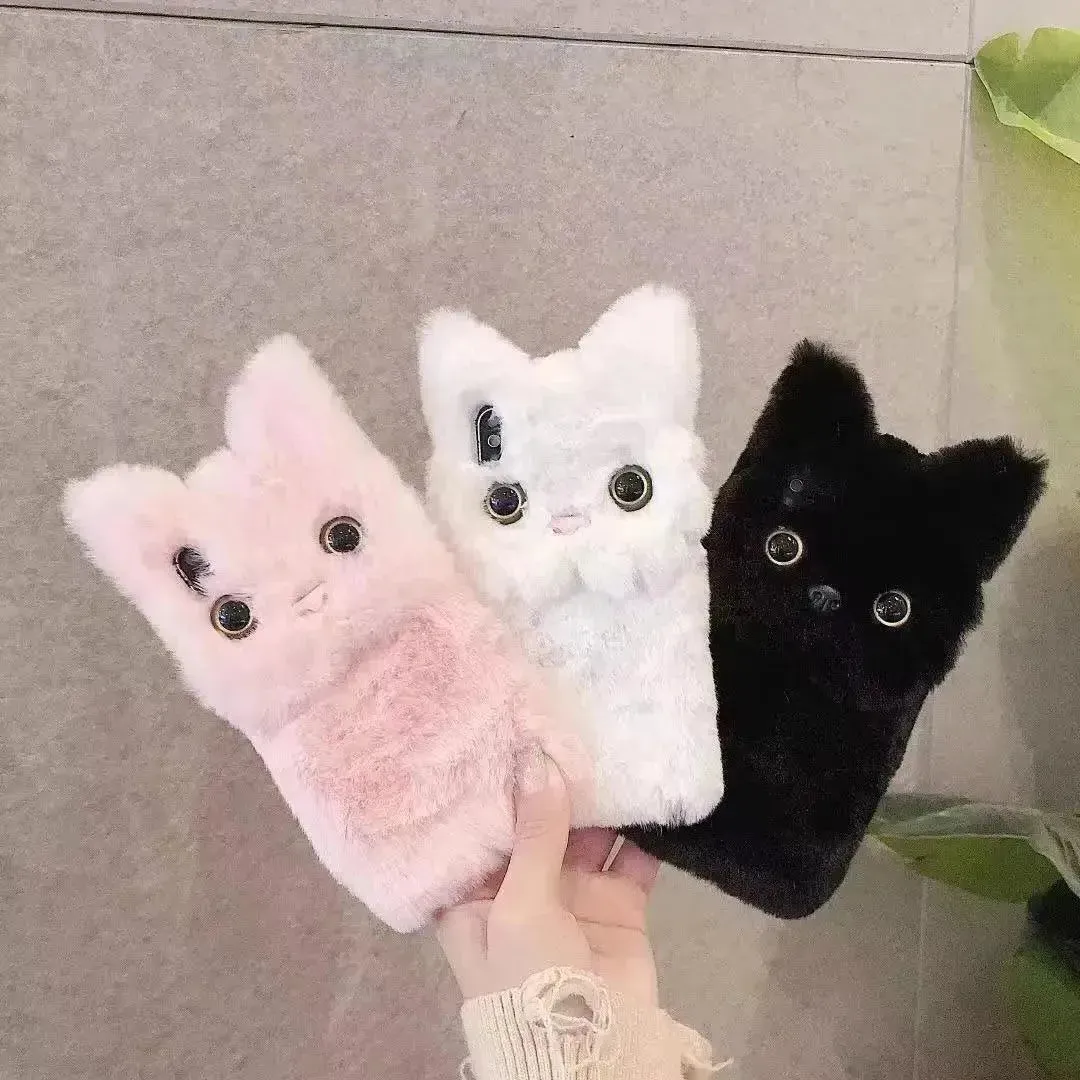 Plush Furry Cat Phone Case (For iPhones)