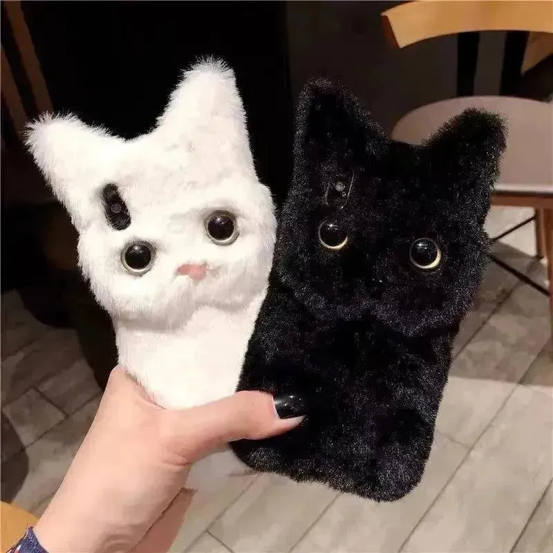 Plush Furry Cat Phone Case (For iPhones)