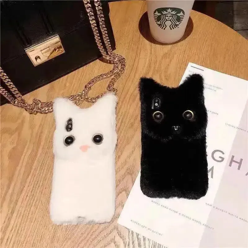 Plush Furry Cat Phone Case (For iPhones)