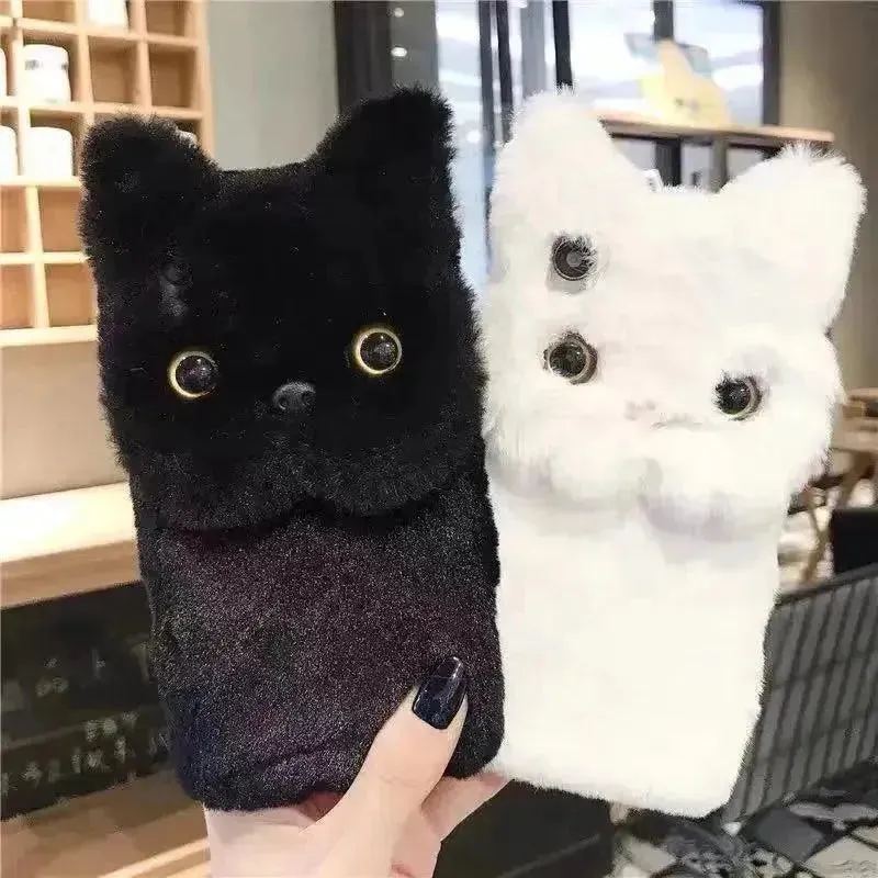 Plush Furry Cat Phone Case (For iPhones)