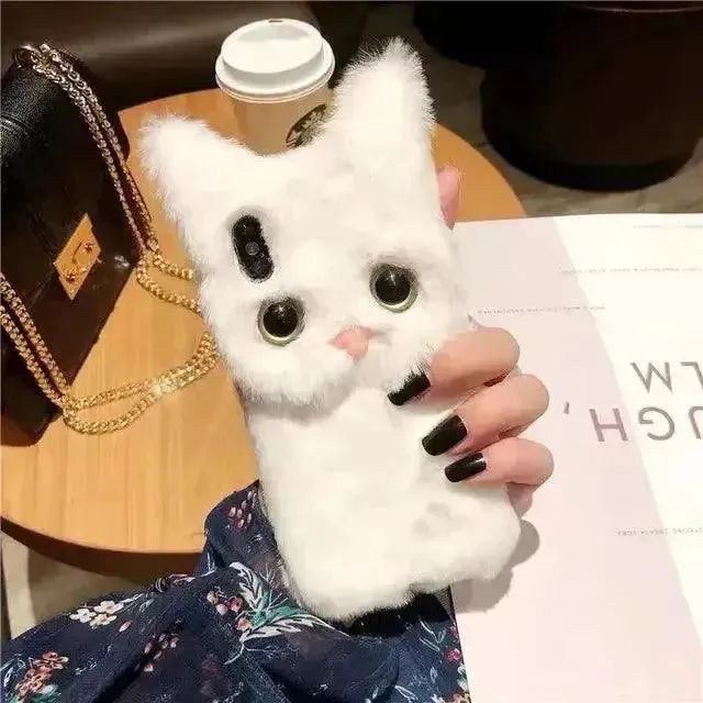 Plush Furry Cat Phone Case (For iPhones)