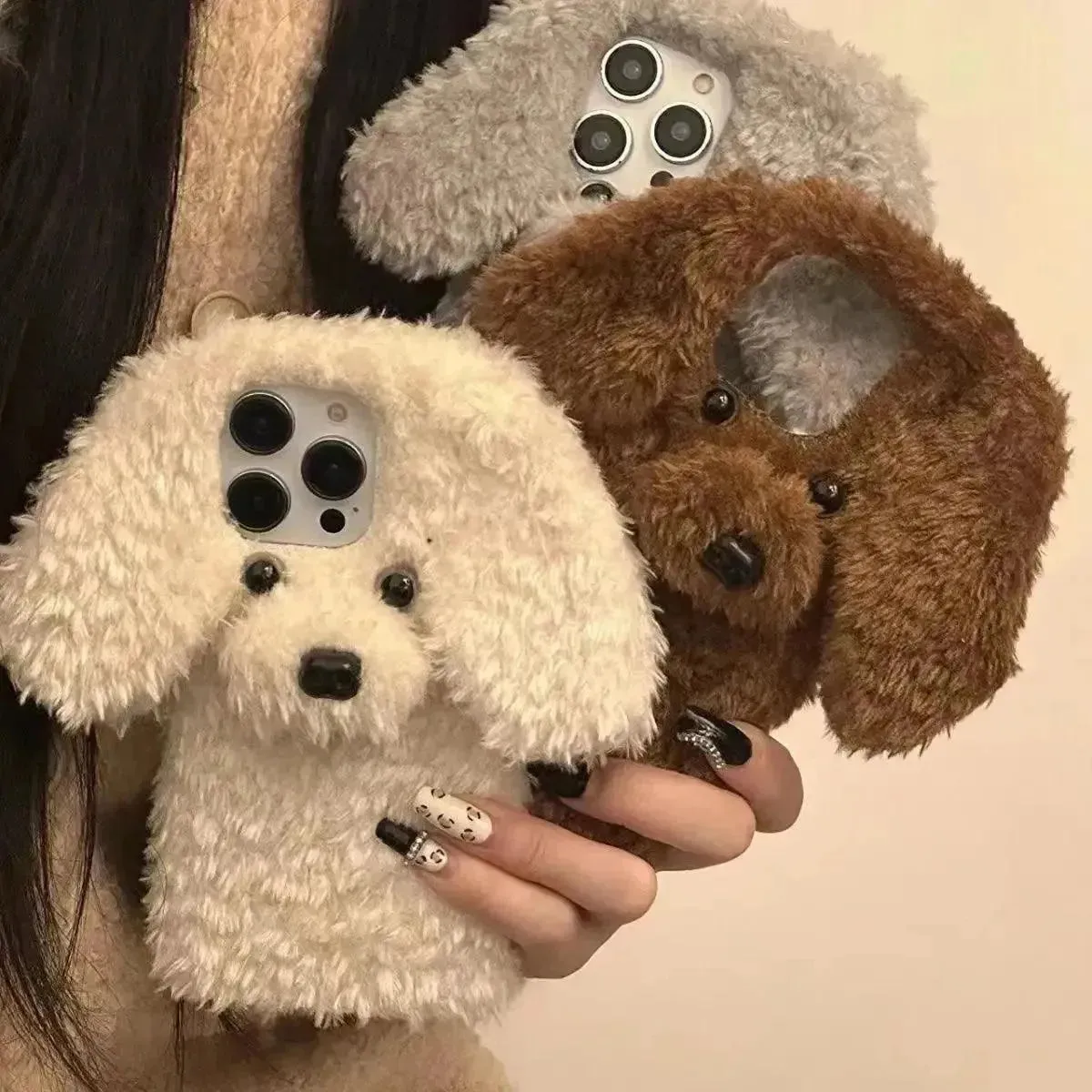 Plush Furry Dog Phone Case (For iPhones)