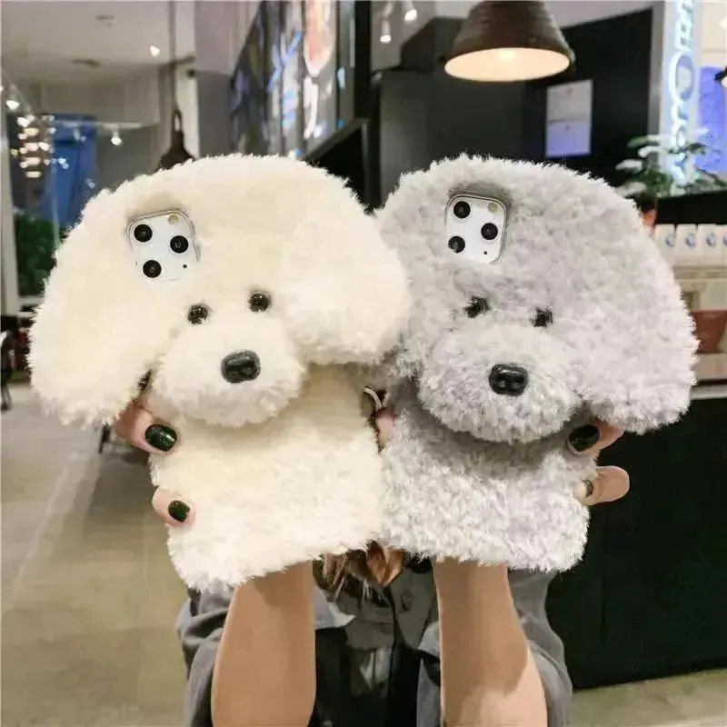 Plush Furry Dog Phone Case (For iPhones)