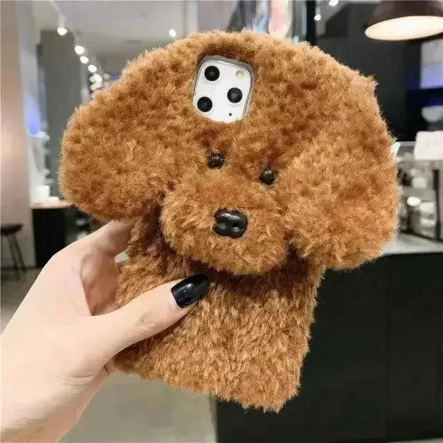 Plush Furry Dog Phone Case (For iPhones)