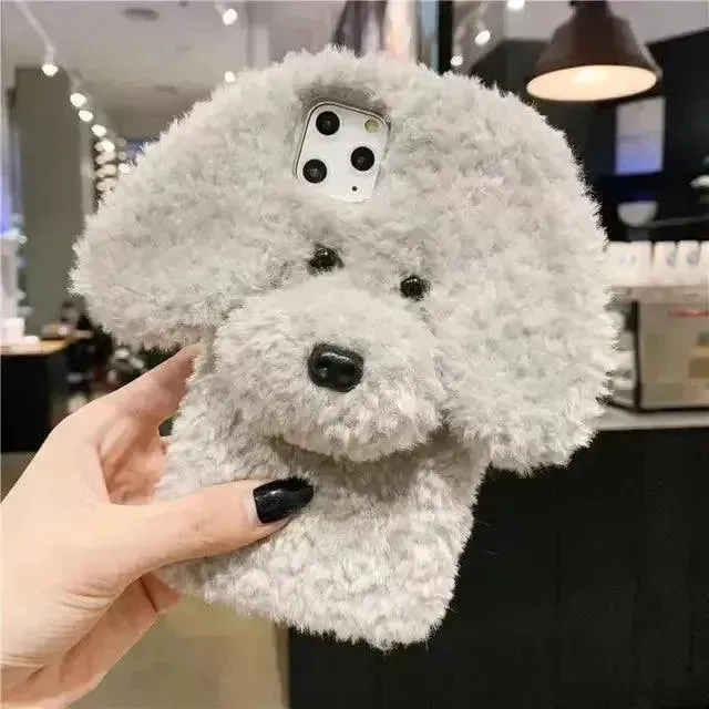 Plush Furry Dog Phone Case (For iPhones)