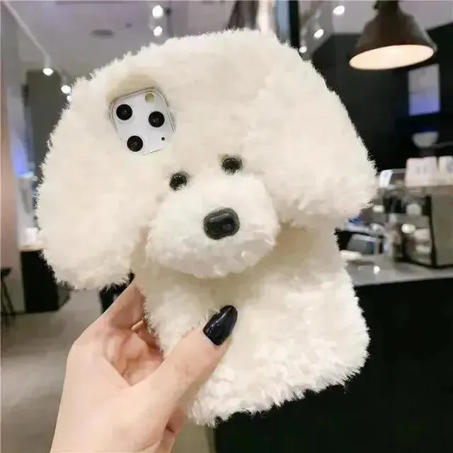 Plush Furry Dog Phone Case (For iPhones)