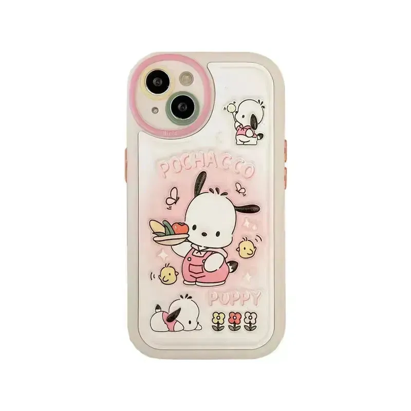 Pochacco Embossed Leather Phone Case (For iPhones)