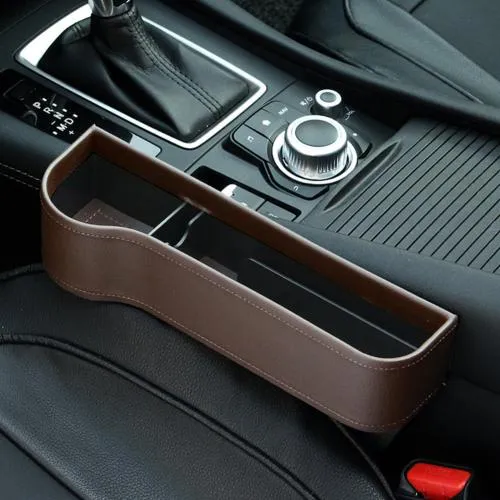 PU Car Organizer Seat Gap Storage Box Car Seat Side Slit for Wallet Phone Coins Cigarette Keys Cards Car Accessories