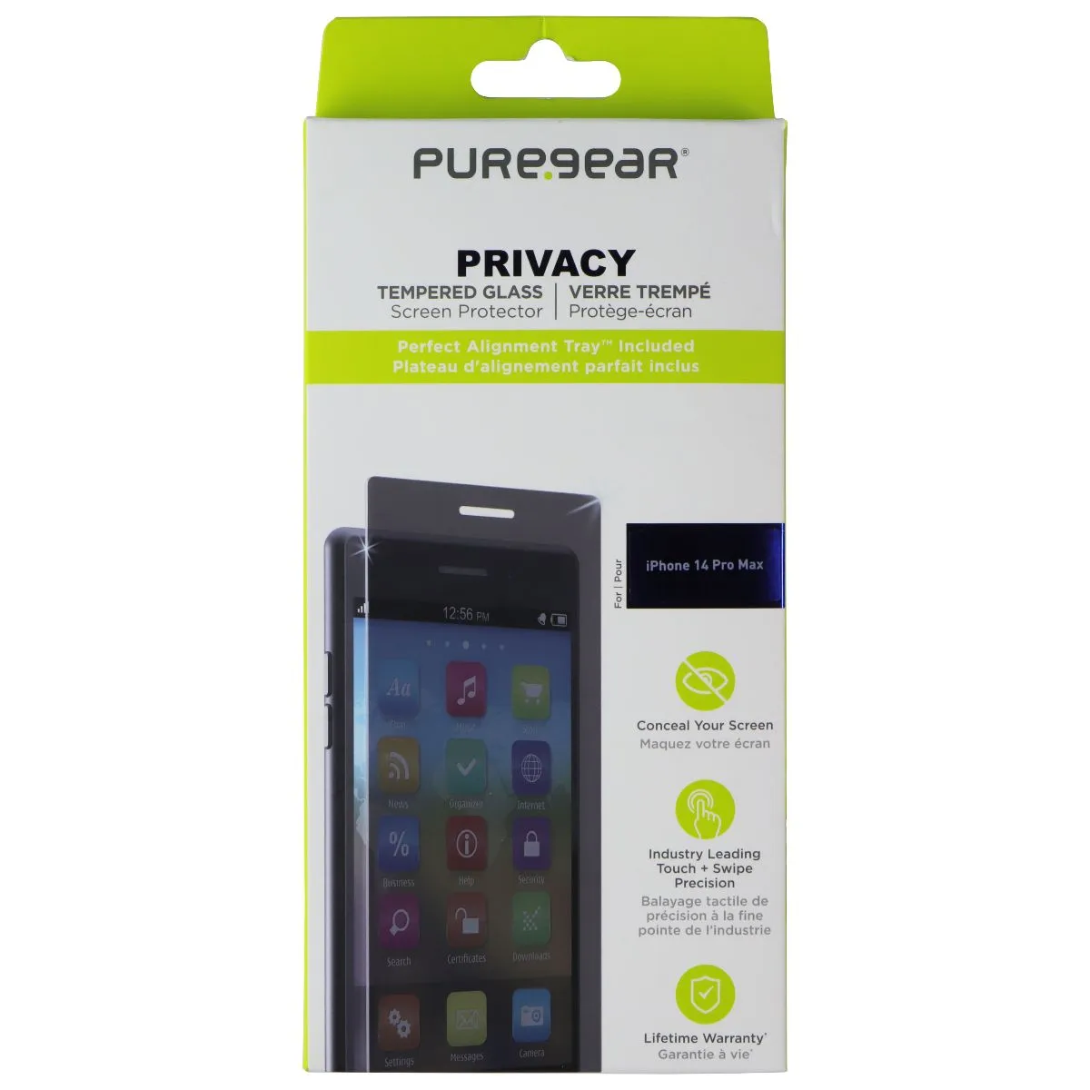 PureGear Privacy Tempered Glass Screen Protector for Apple iPhone 14 Pro Max