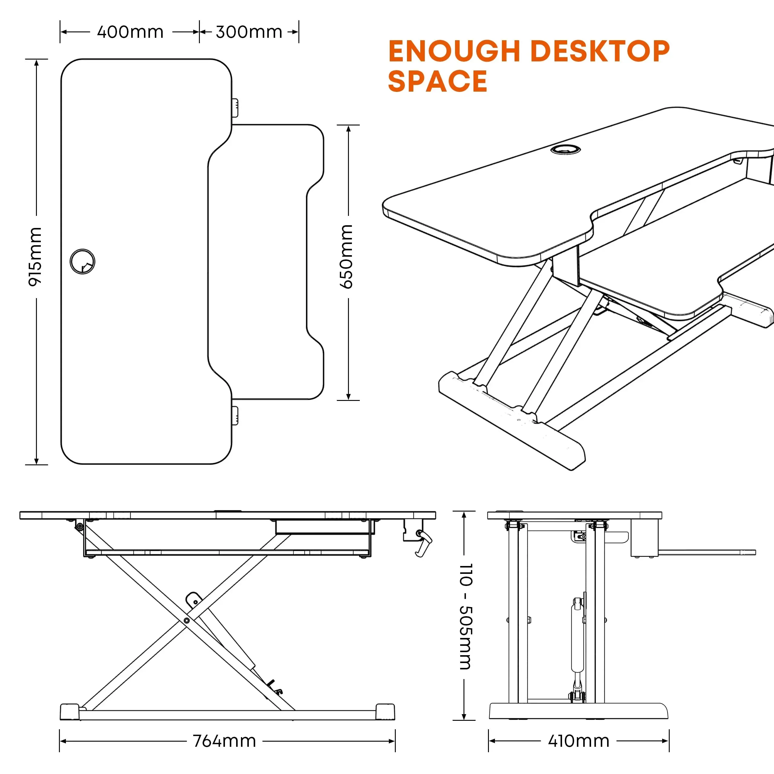 PUTORSEN Sit Stand Desk Converter 36inch Standing Desk Riser