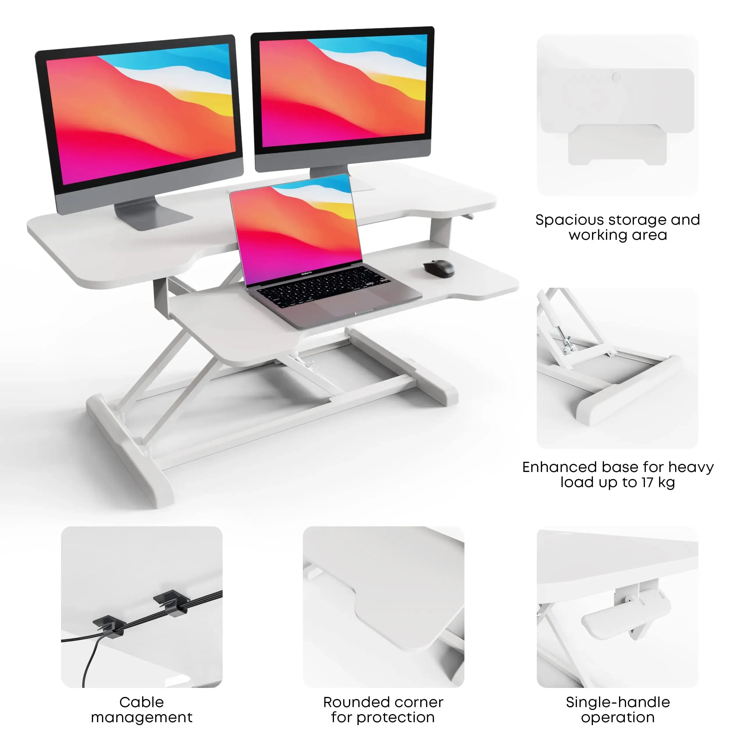 PUTORSEN Sit Stand Desk Converter 36inch Standing Desk Riser