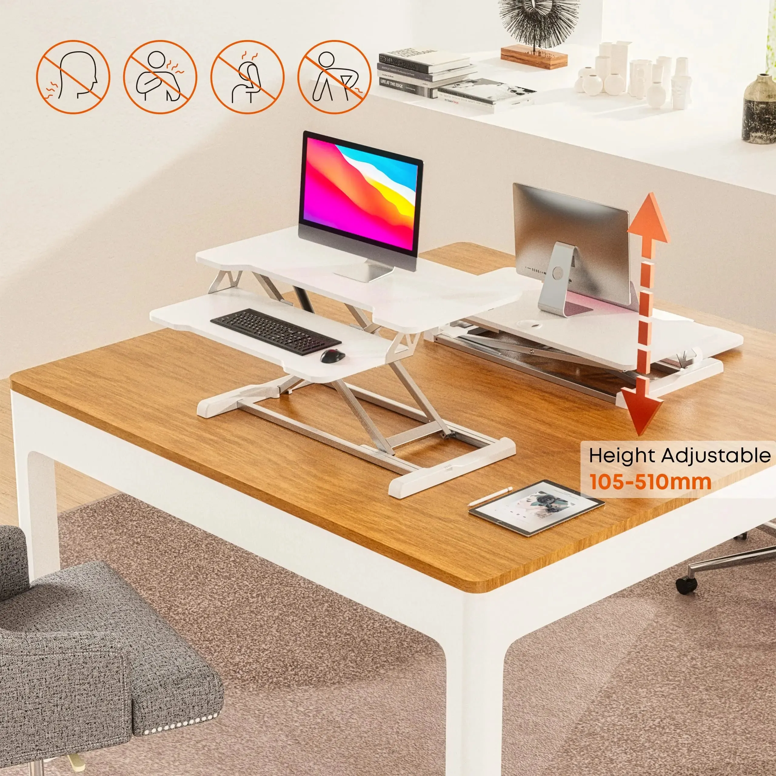 PUTORSEN Sit Stand Desk Converter 36inch Standing Desk Riser