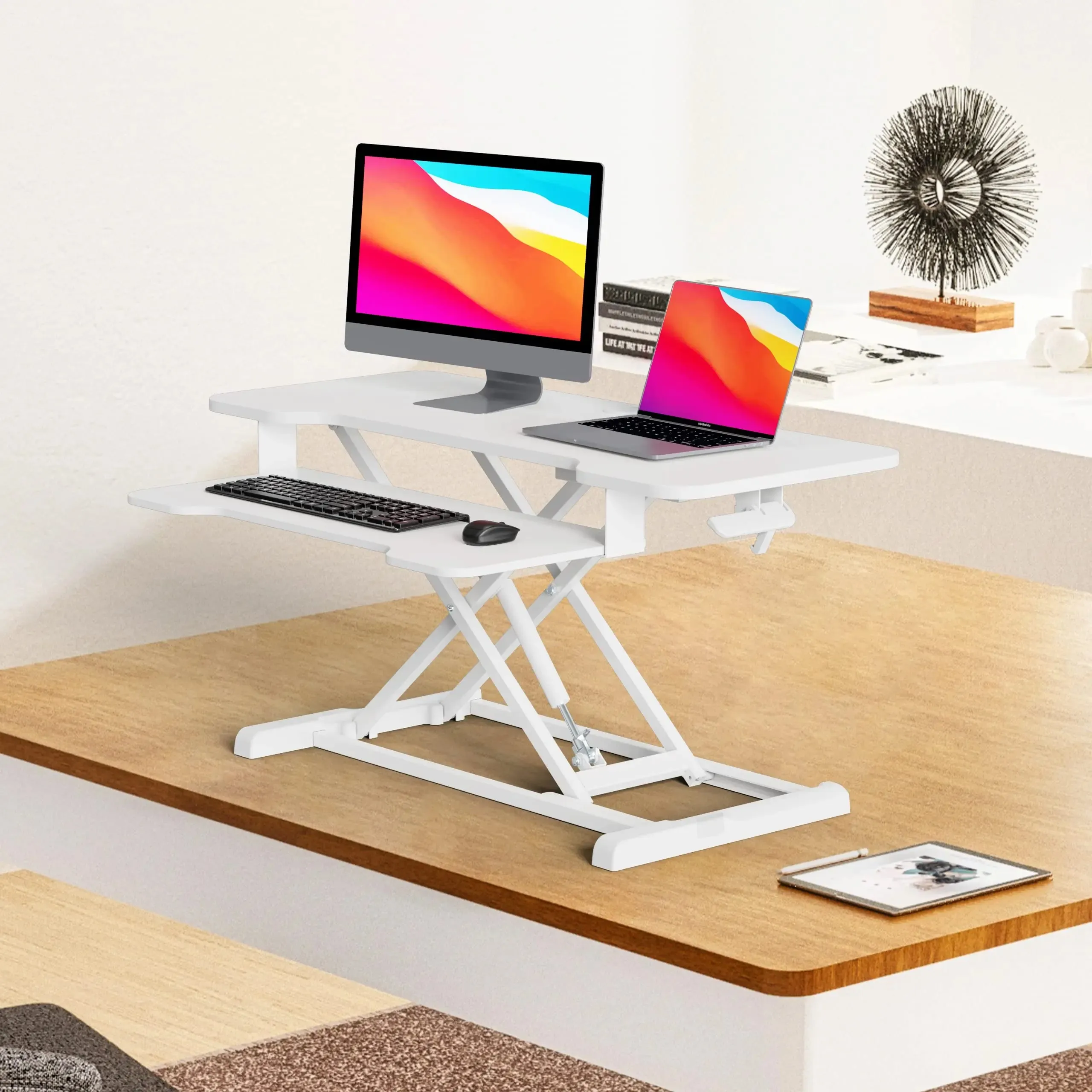 PUTORSEN Sit Stand Desk Converter 36inch Standing Desk Riser