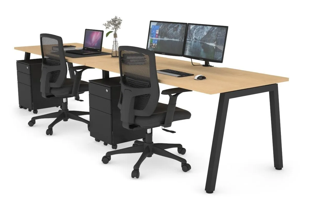 Quadro 2 Person Run Office Workstation [1600L x 800W with Cable Scallop]