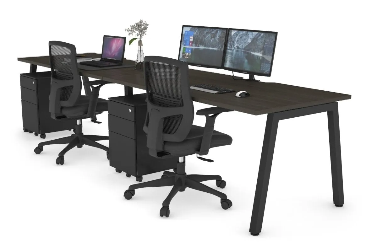 Quadro 2 Person Run Office Workstation [1600L x 800W with Cable Scallop]