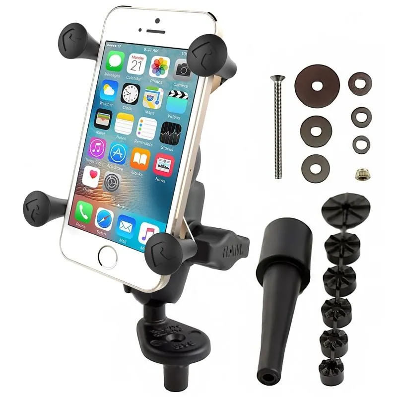 RAM Mount Fork Stem Mount with Short Double Socket Arm & Universal RAM® X-Grip® Phone Cradle