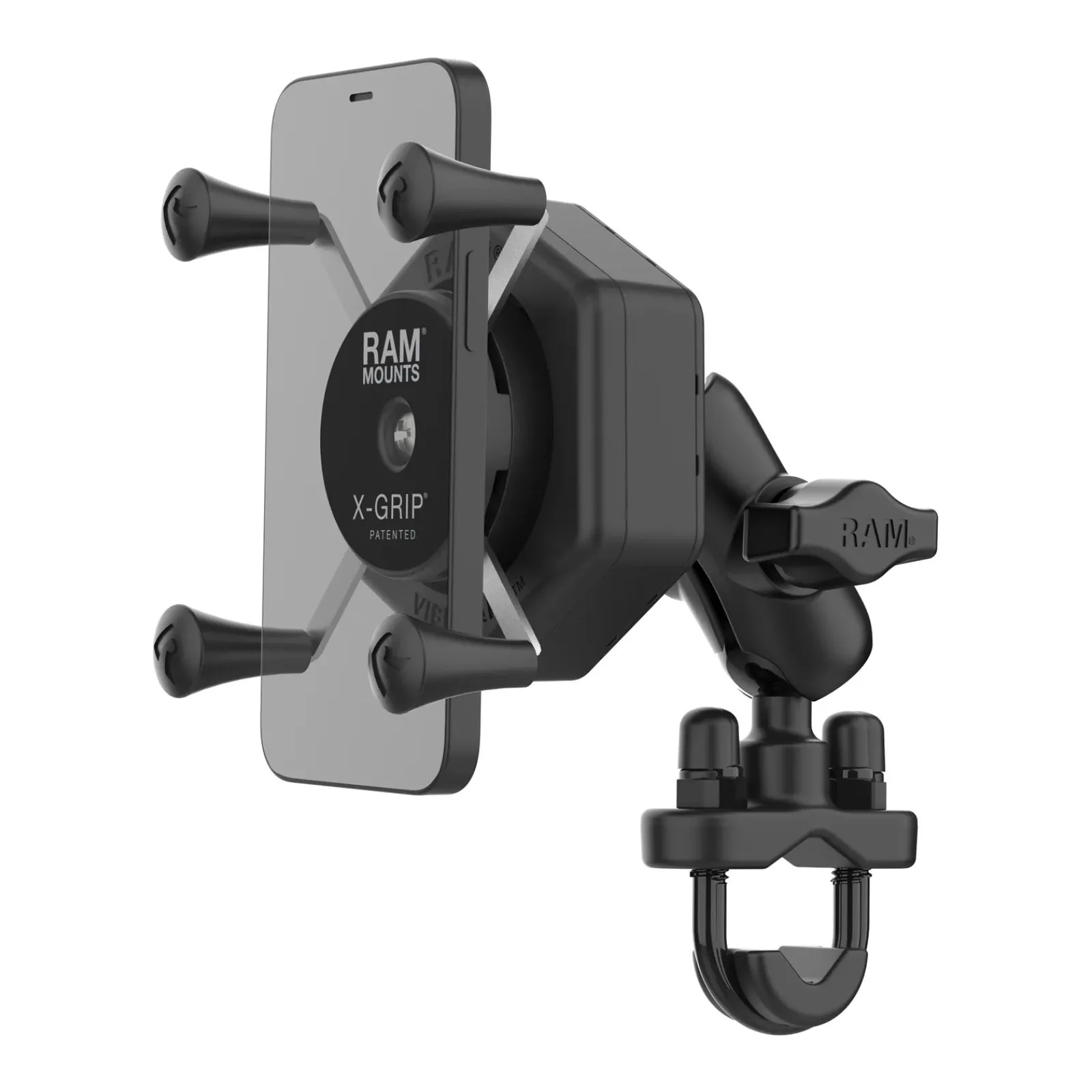 RAM X-Grip Phone Mount with Vibe-Safe & U-Bolt Base - Short