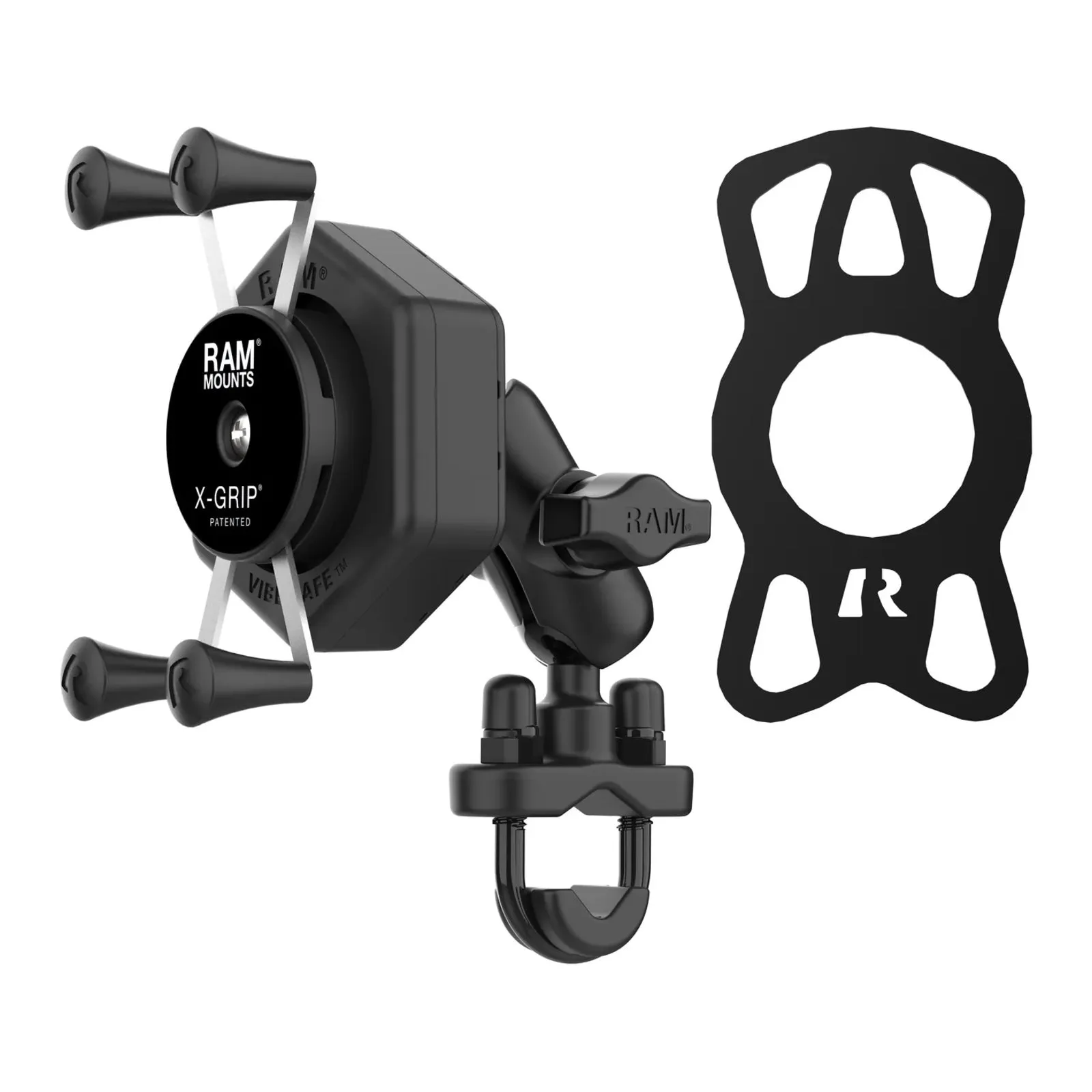 RAM X-Grip Phone Mount with Vibe-Safe & U-Bolt Base - Short