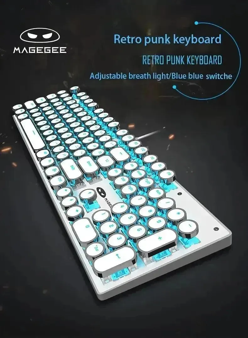 Retro-Style MageGee Mechanical Gaming LED Backlit Keyboard