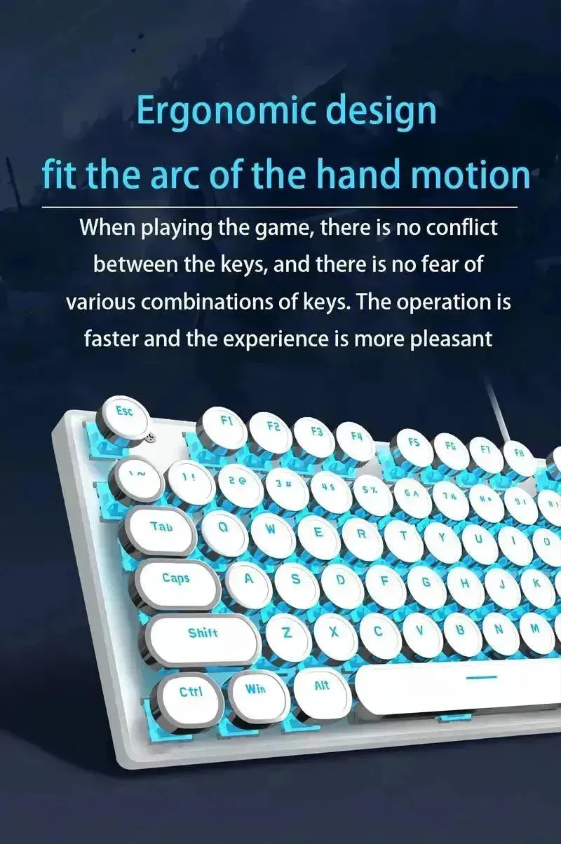 Retro-Style MageGee Mechanical Gaming LED Backlit Keyboard